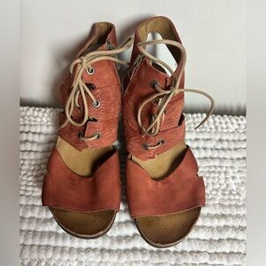 Miz Mooz Brown‎ Lace Up Sandals Stylish and Comfortable, Size 40